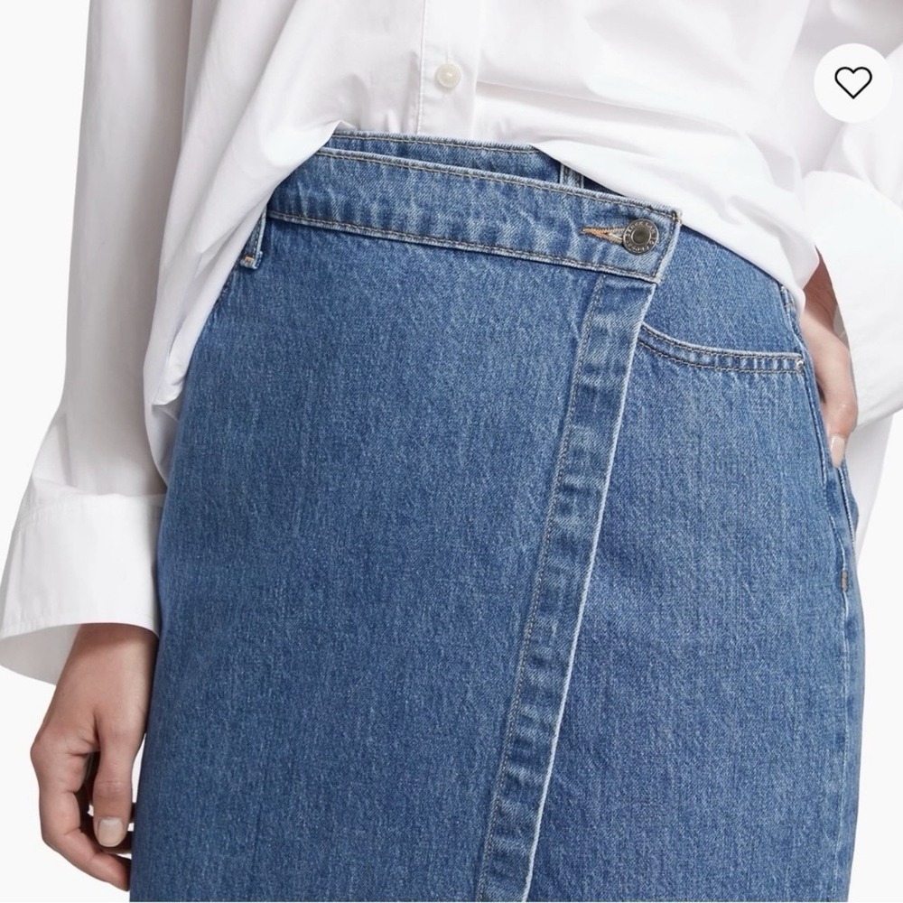 DEREK LAM 10 CROSBY Aine Asymmetrical Denim Skirt in Canal Sz 25 NWT - Picture 5 of 11